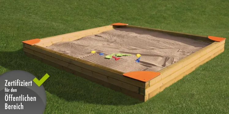 Sandkasten DIN EN 1176 �Sandkasten - 4-eckig� Sandkiste Holzsandkasten